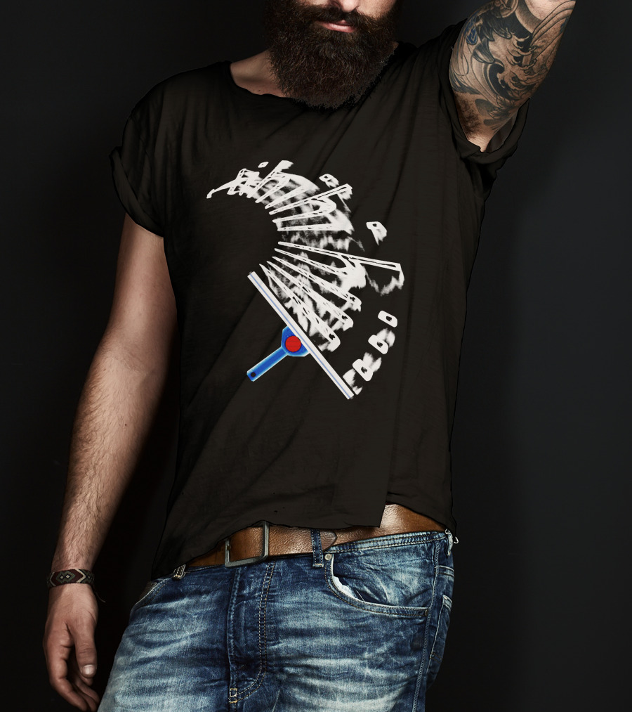 Stamsite Squeegee Abstract Black And White Motion T-Shirt