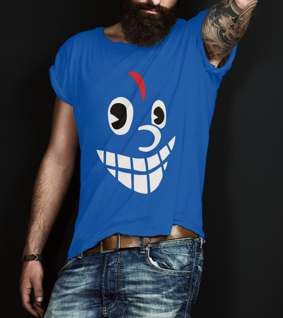 Lil Darkie Merch Blue Face Grin Red Accent T-Shirt