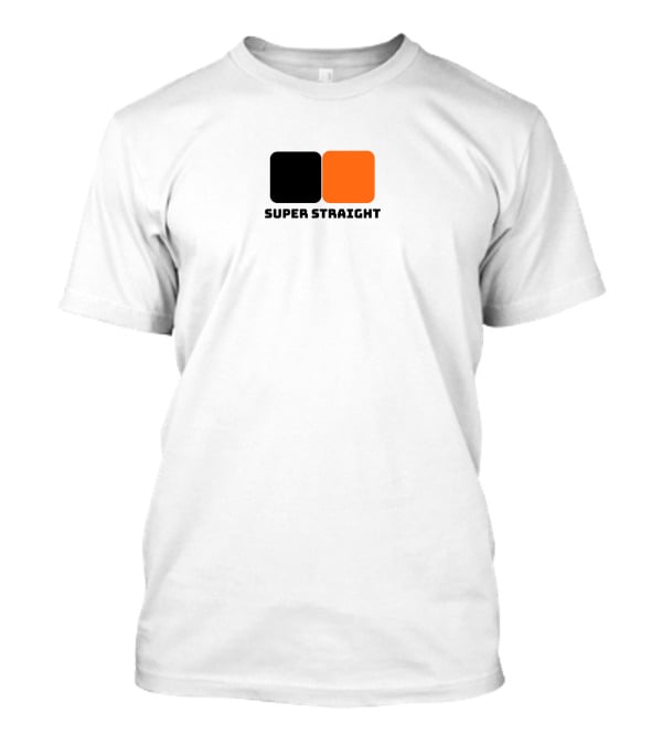 Super Straight Black Orange Square T-Shirt