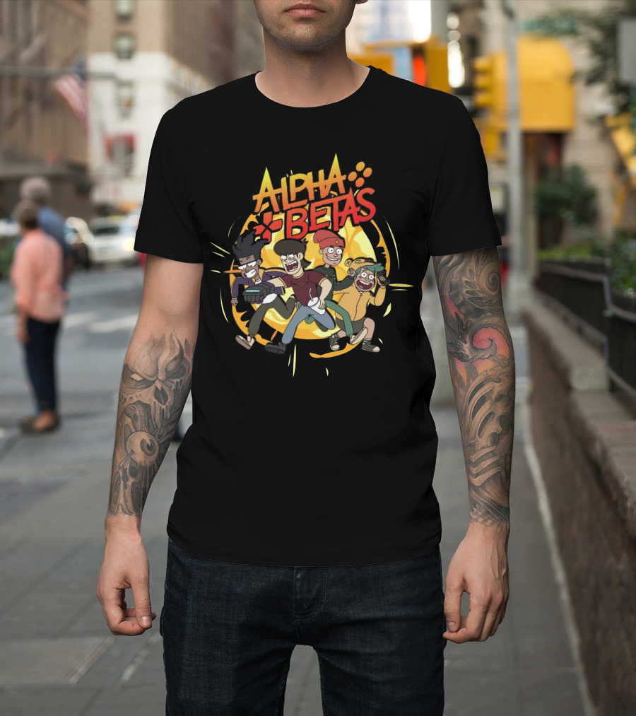 Alpha Betas Animated Characters Action Scene T-Shirt