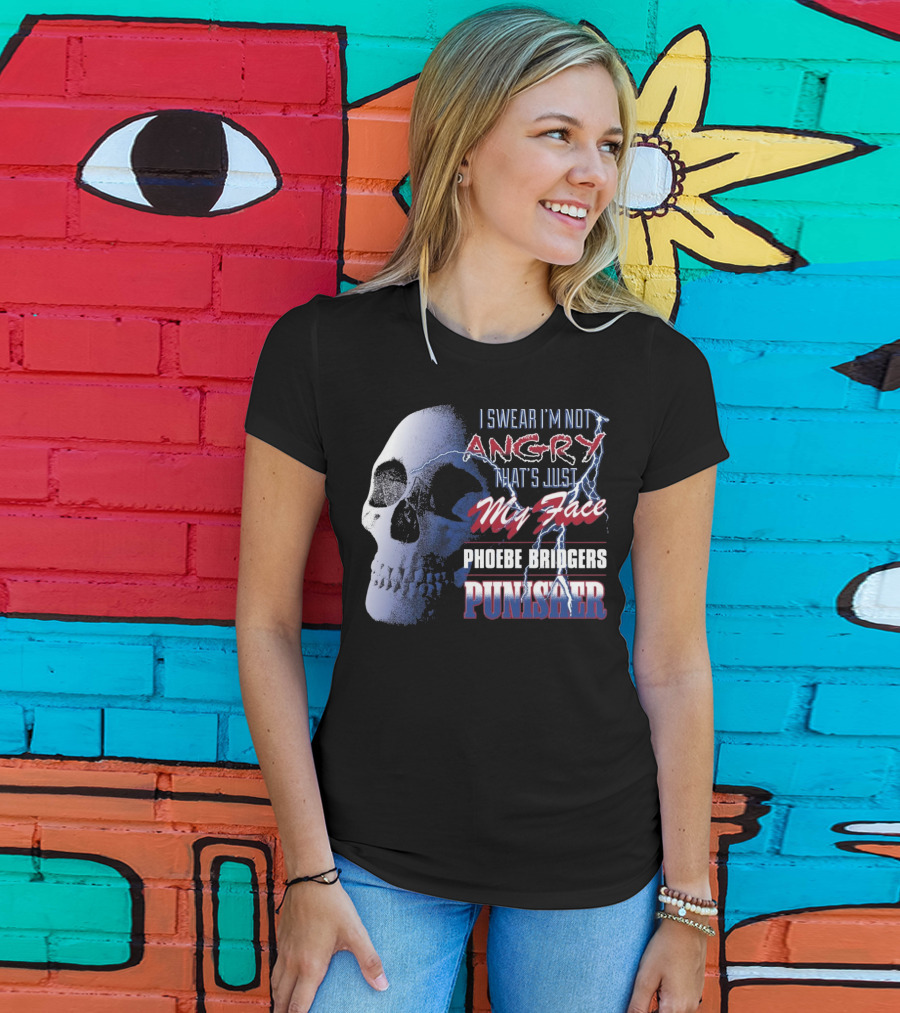 I Swear I'm Not Angry That's Just My Face Phoebe Bridgers Punisher T-Shirt