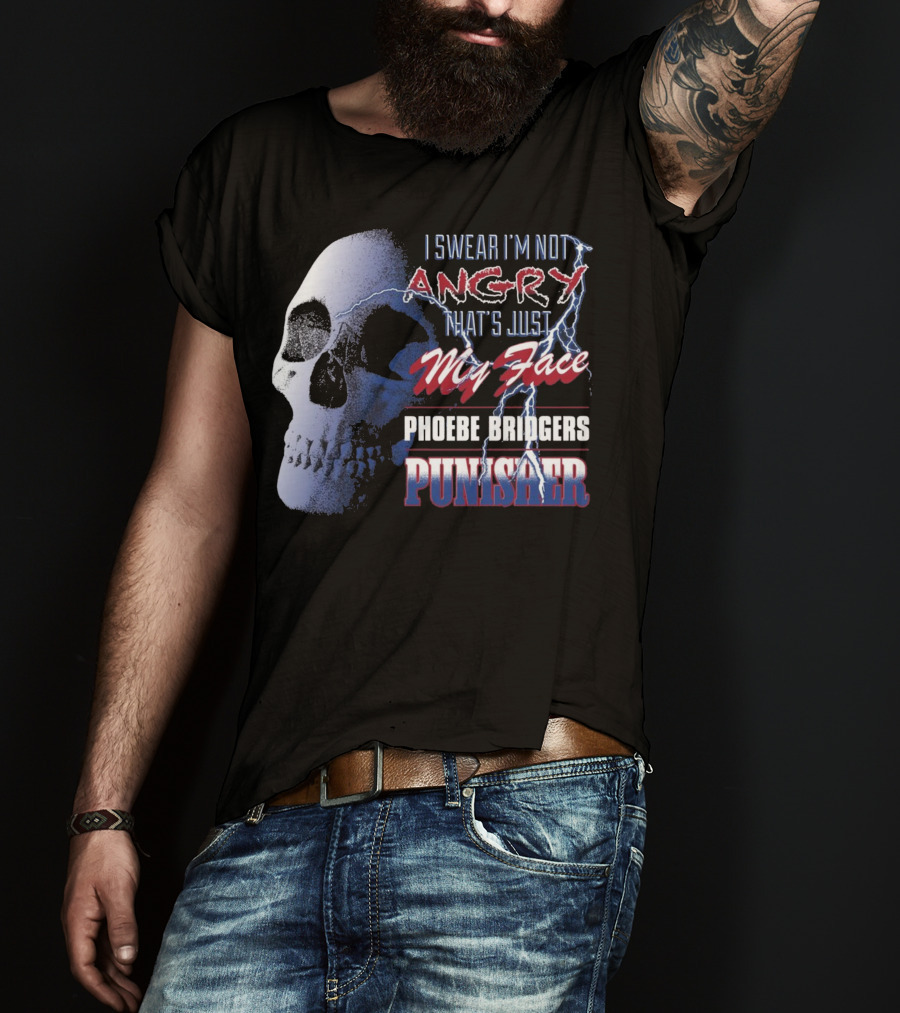 I Swear I'm Not Angry That's Just My Face Phoebe Bridgers Punisher T-Shirt
