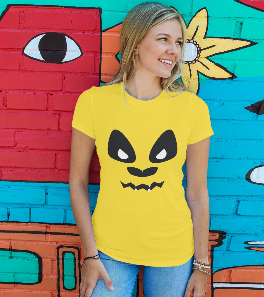 Sapnap Merch Halloween Panda Face Yellow T-Shirt