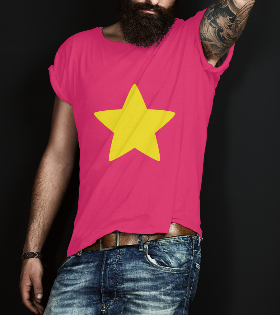 Steven Universe Yellow Star On Pink Background Cosplay T-Shirt