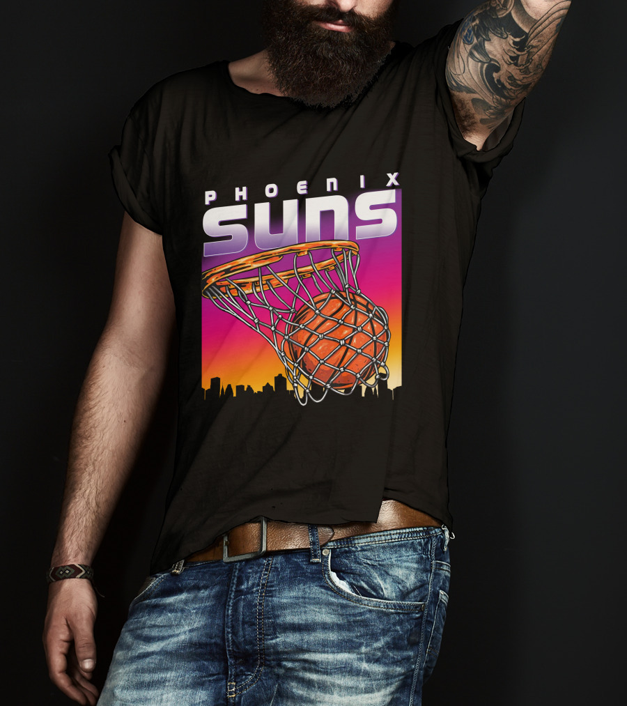 Phoenix Suns Modern Basketball Skyline Sunset T-Shirt