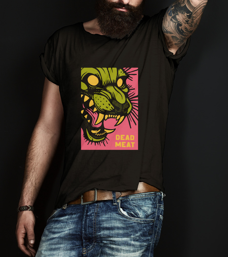 Stablercake Dead Meat Neon Tiger Face T-Shirt