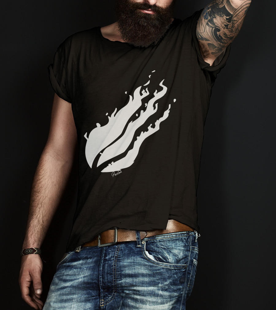 Preston Flame Black White T-Shirt
