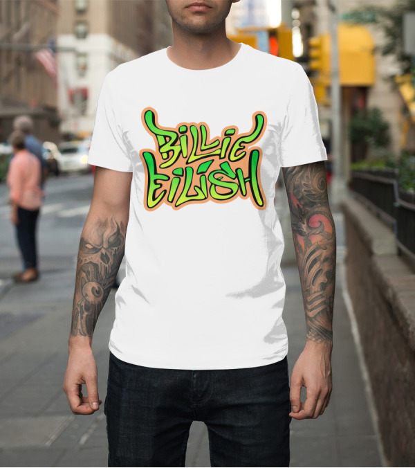 Shirt: Billie Eilish Green Groovy Text Merch T-Shirt Billie Eilish Green Groovy Text Merch T-Shirt