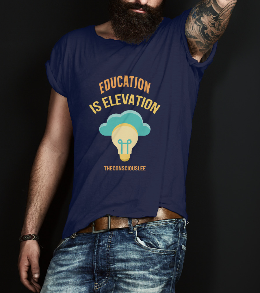 Education Is Elevation The Consciouslee Light Bulb And Cloud T-Shirt