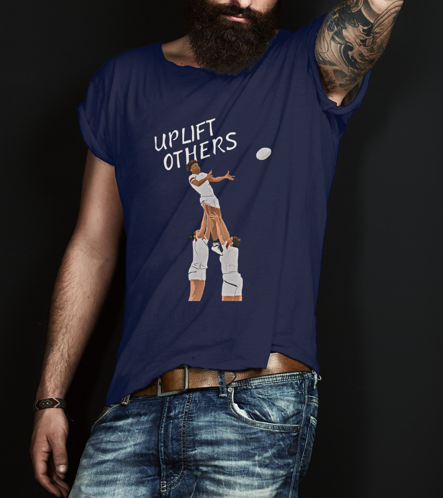 Kristhomas11 Uplift Others Rugby Teamwork Inspired T-Shirt