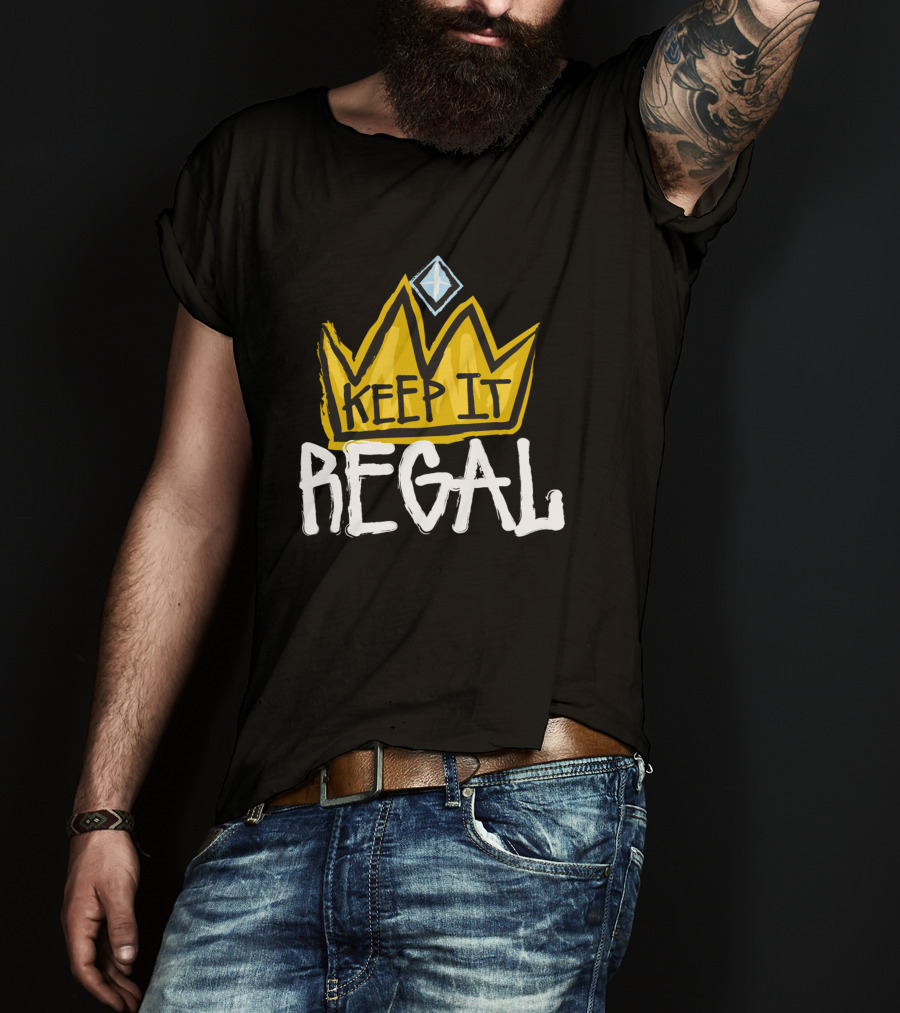 Keep It Regal Yellow Crown Diamond Emblem T-Shirt