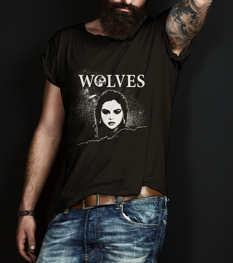 Selena Gomez Wolves Starry Portrait Merch T-Shirt
