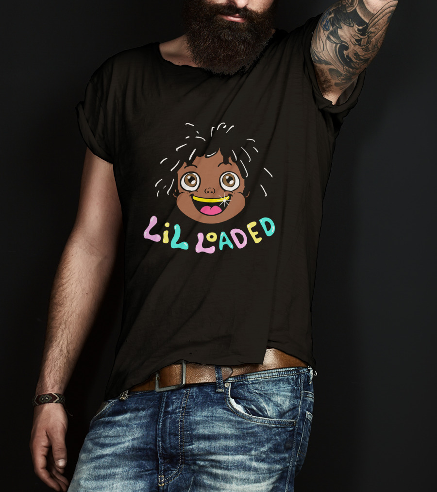 Lil Loaded Colorful Cartoon Face T-Shirt