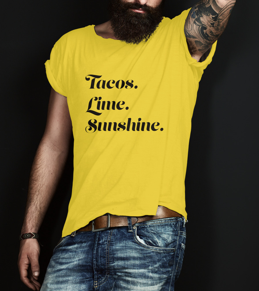 Tacos Lime Sunshine Vibrant Summer Vibes T-Shirt