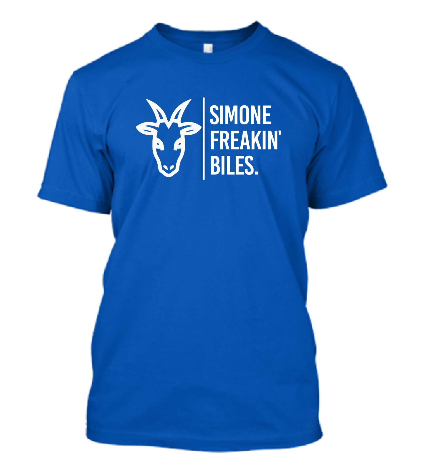 SIMONE FREAKIN' BILES GOAT Iconic Gymnast Tribute Blue T-Shirt