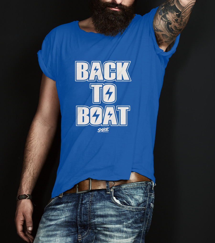 Back To Boat Smack Lightning Bolt Blue T-Shirt