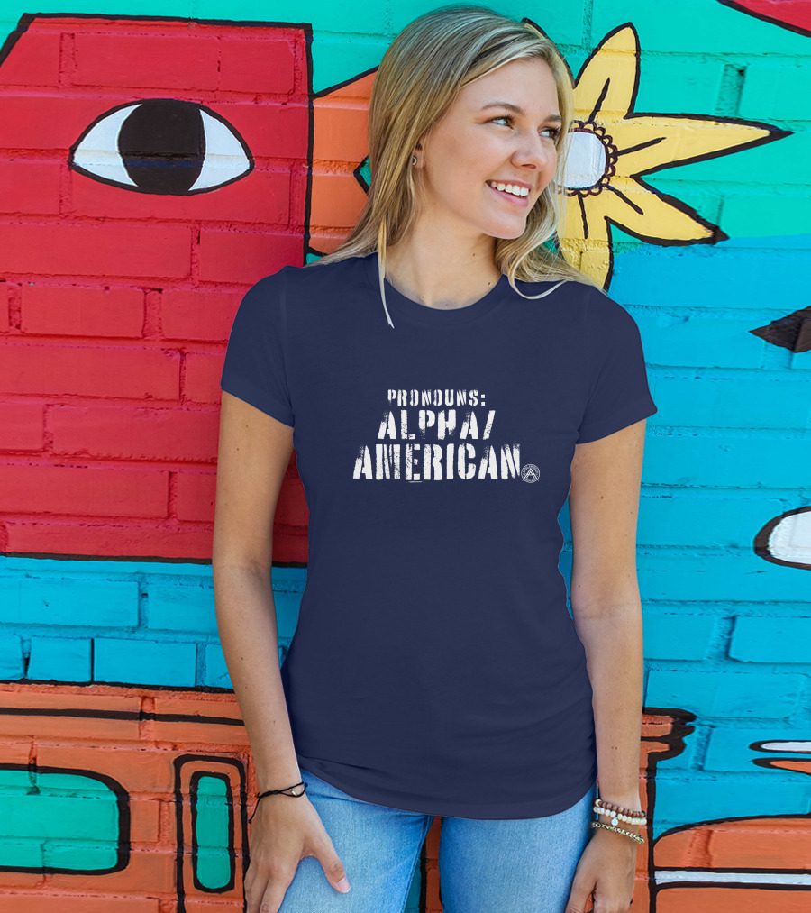 Alpha American Pronouns Alpha American Textured T-Shirt