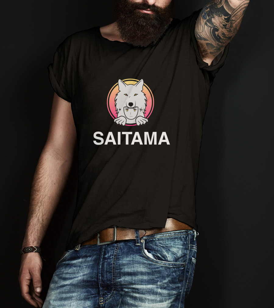 Mkay Saitama Saitama Inu Coin Anime Wolf T-Shirt