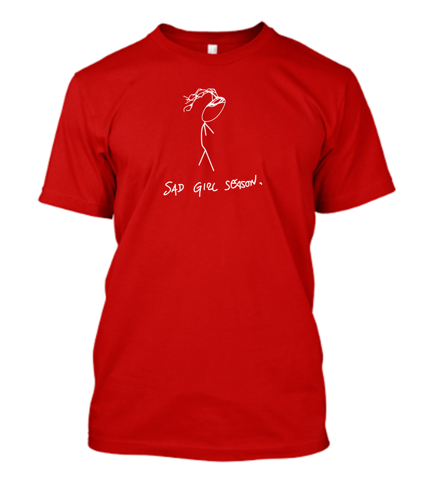 Sad Girl Season Stick Figure Drawing T-Shirt