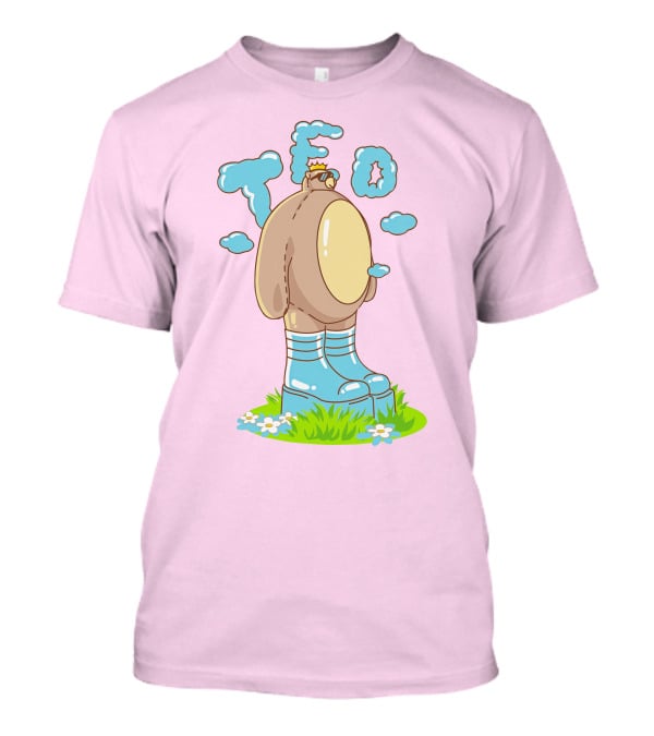 Eret Merch Ted Character With Crown And Boots Standing On Grass T-Shirt