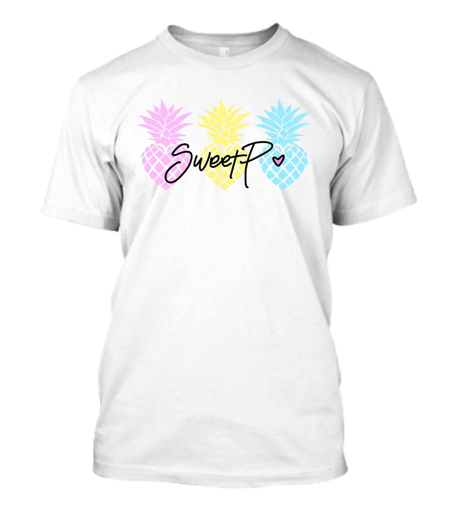 Sweet P Merchlabs Pineapple Trio Pastel Colors T-Shirt