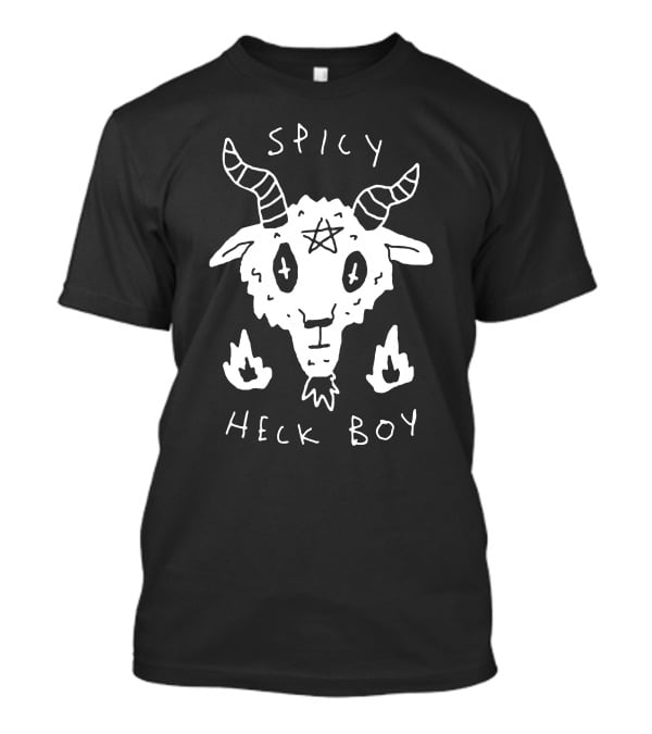 Spicy Heck Boy Goat With Pentagram And Flames T-Shirt