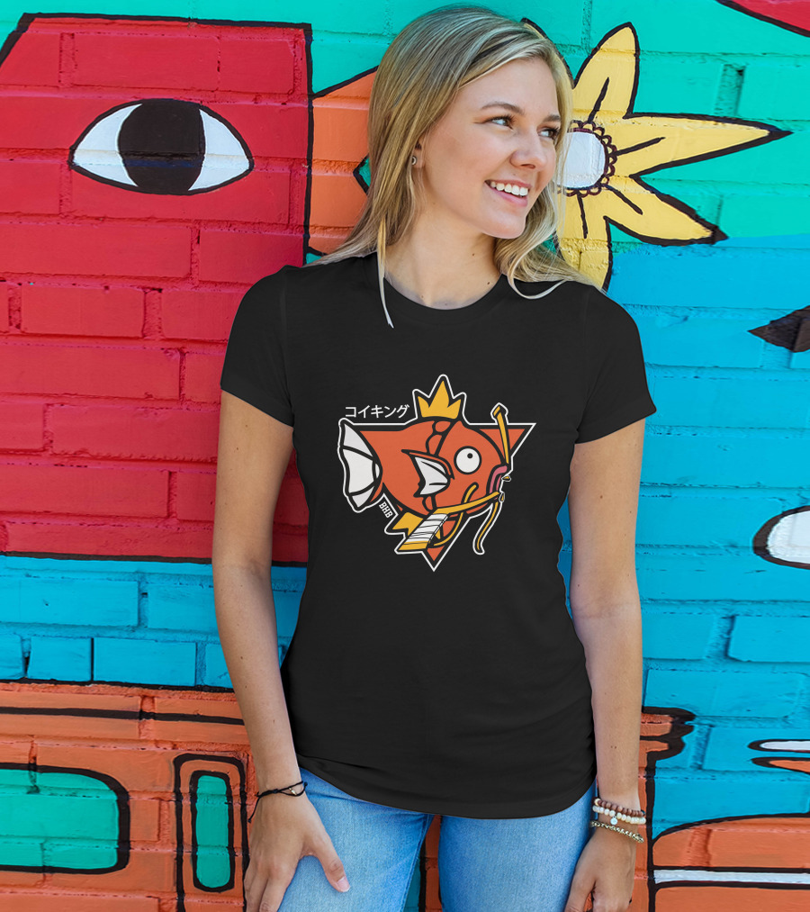 Magikarp King Fish Japanese Text Star Crown T-Shirt