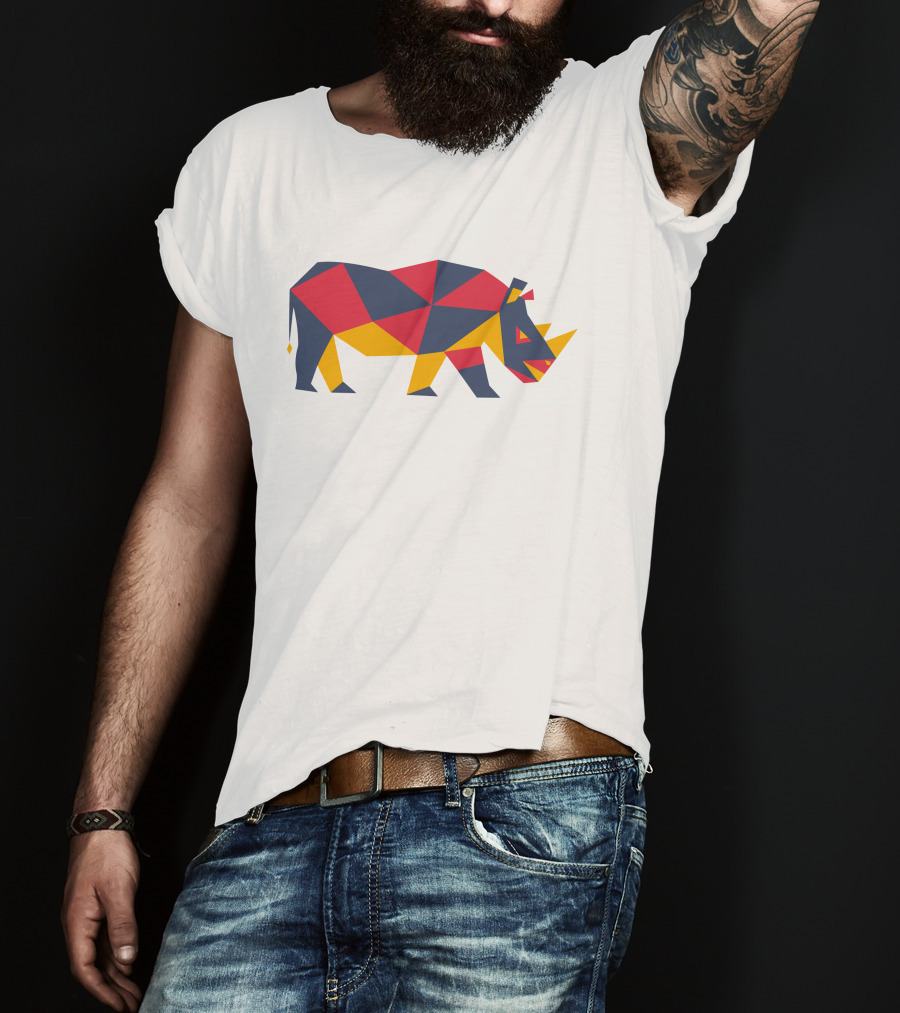 Kevin Pietersen Sorai Shop Rhino Geometric Multicolor T-Shirt