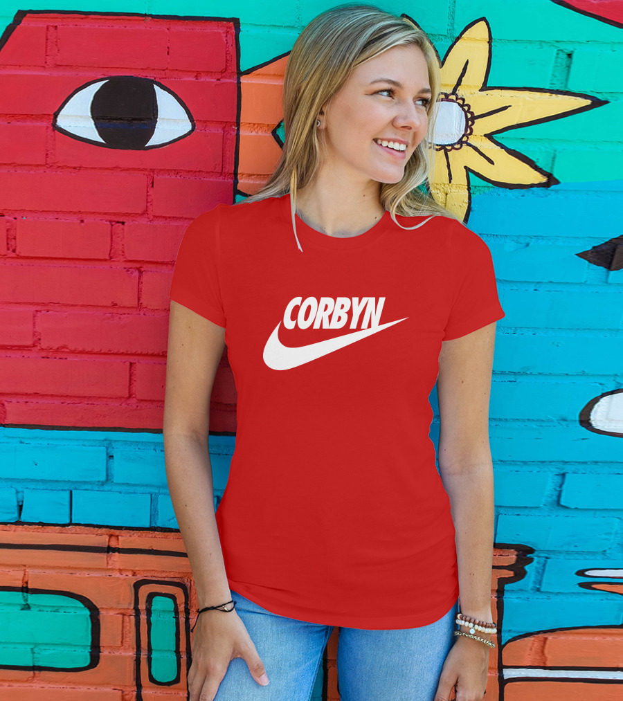Corbyn Swoosh Parody Red T-Shirt