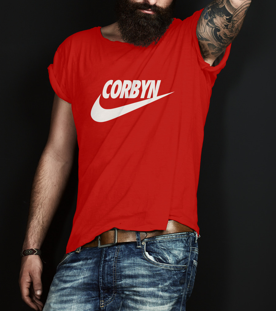 Corbyn Swoosh Parody Red T-Shirt