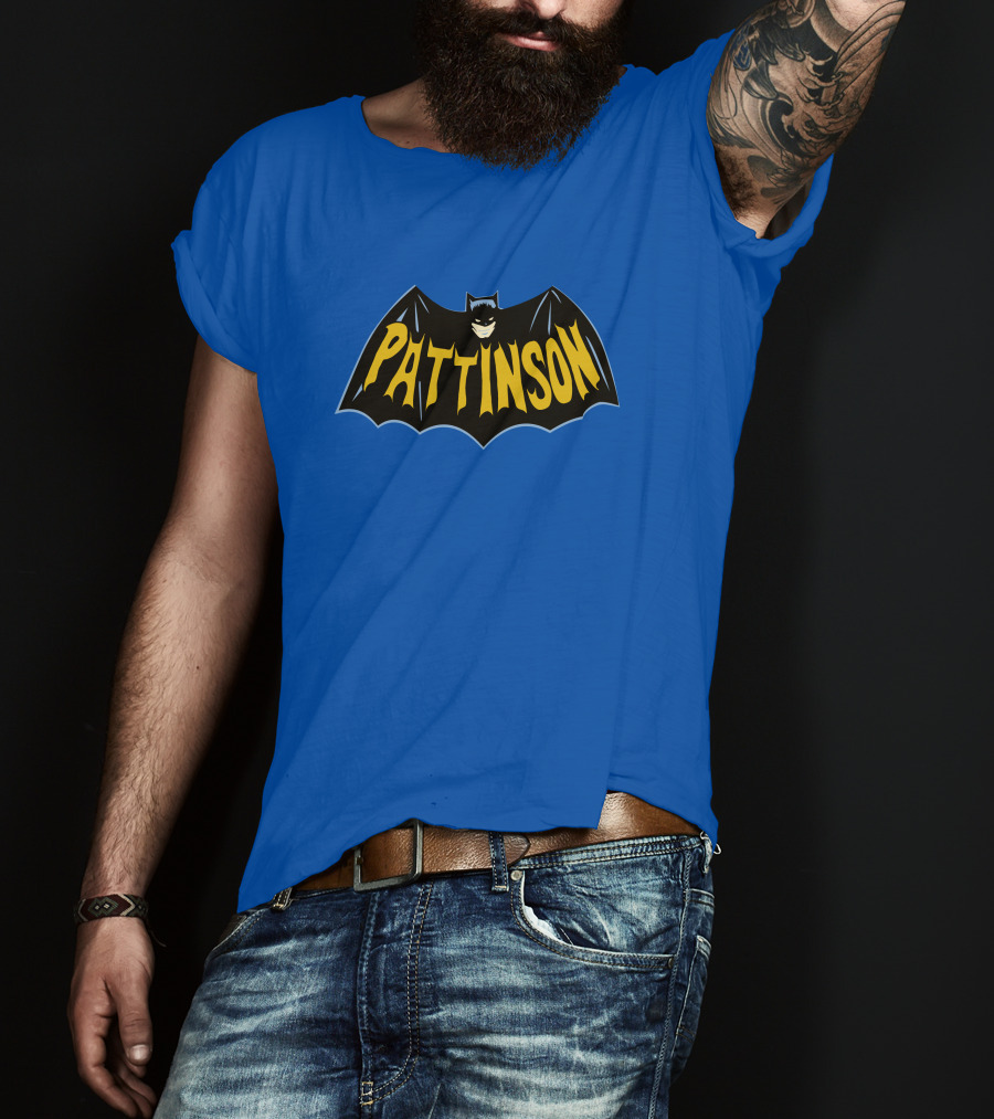 Pattinson Bat Logo Monochrome Comic T-Shirt