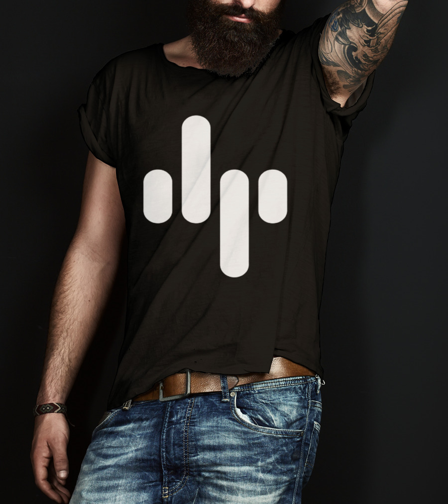 Animation Soundwave Icon White Bars T-Shirt