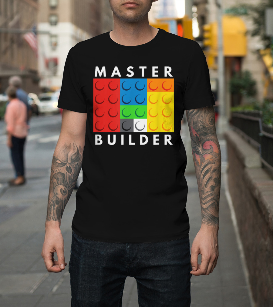 Master Builder Building Blocks Colorful Brick T-Shirt