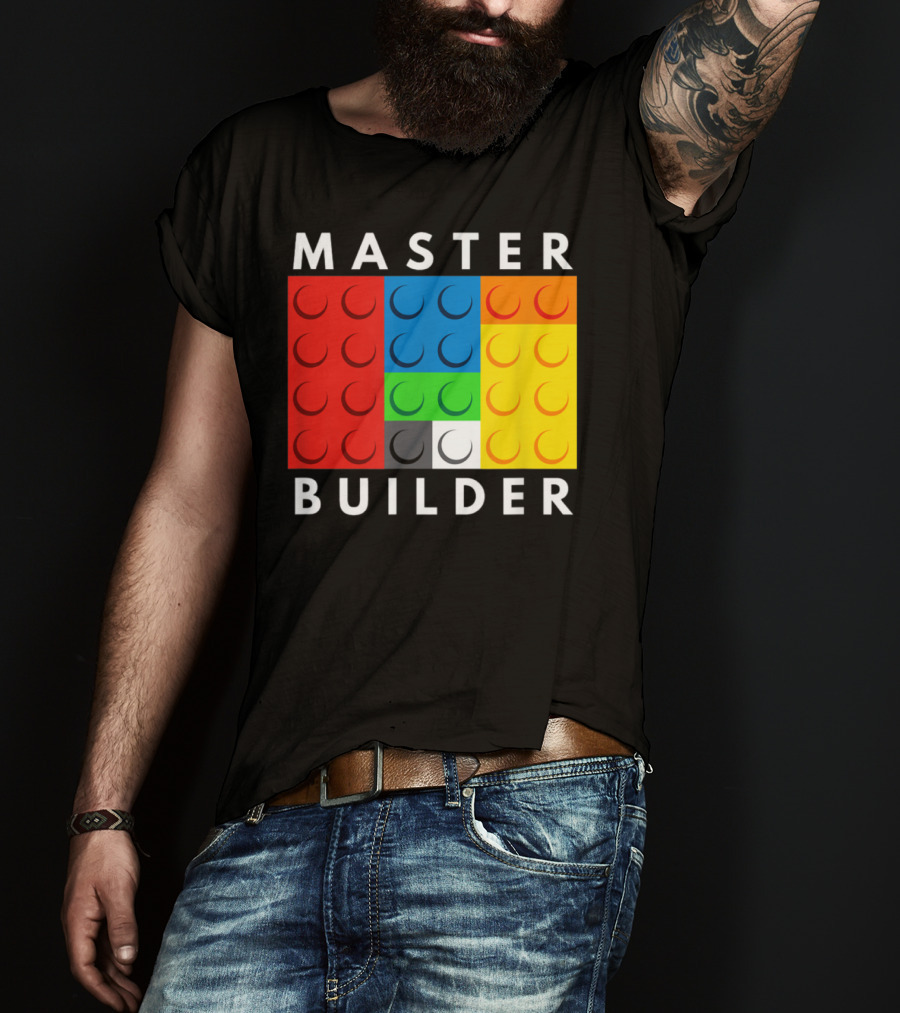 Master Builder Building Blocks Colorful Brick T-Shirt