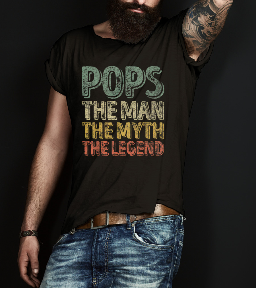 Pops The Man The Myth The Legend Christmas Papa T-Shirt