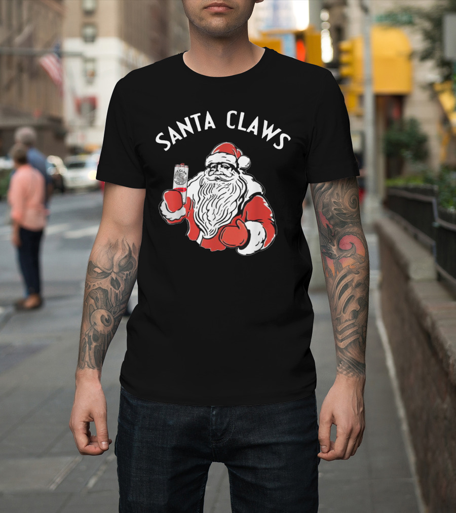 Santa Claws Christmas White Claw Santa T-Shirt