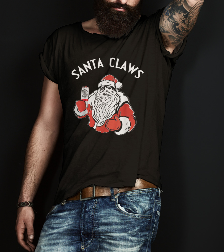 Santa Claws Christmas White Claw Santa T-Shirt