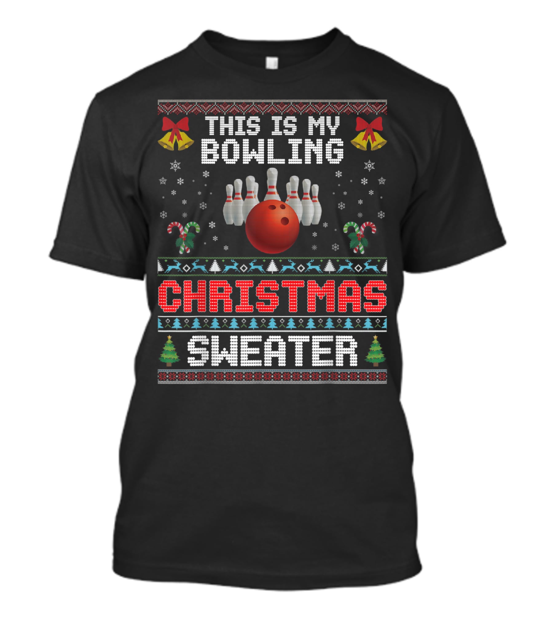 This Is My Bowling Christmas Sweater Ugly Sport Merry Xmas T-Shirt