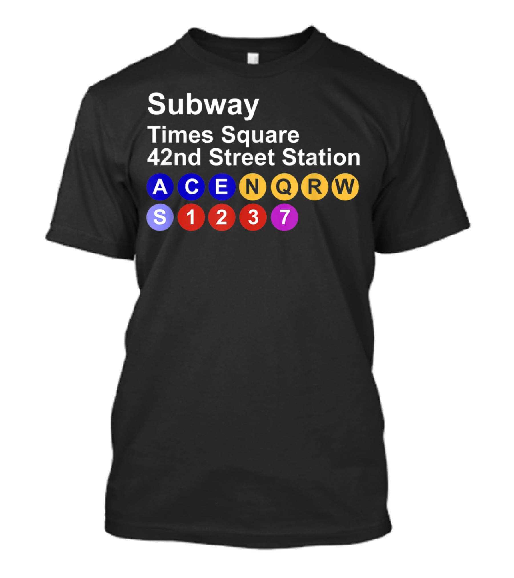 Subway Times Square 42nd Street Station A C E N Q R W S 1 2 3 7 T-Shirt