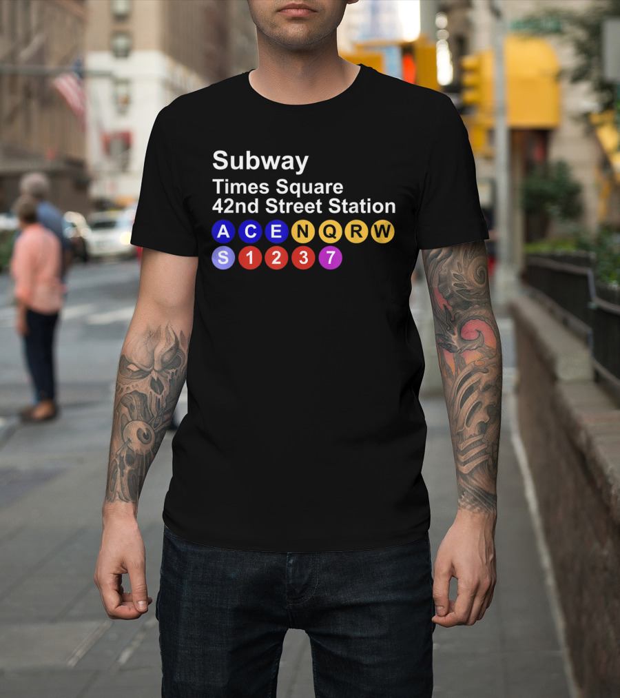 Subway Times Square 42nd Street Station A C E N Q R W S 1 2 3 7 T-Shirt