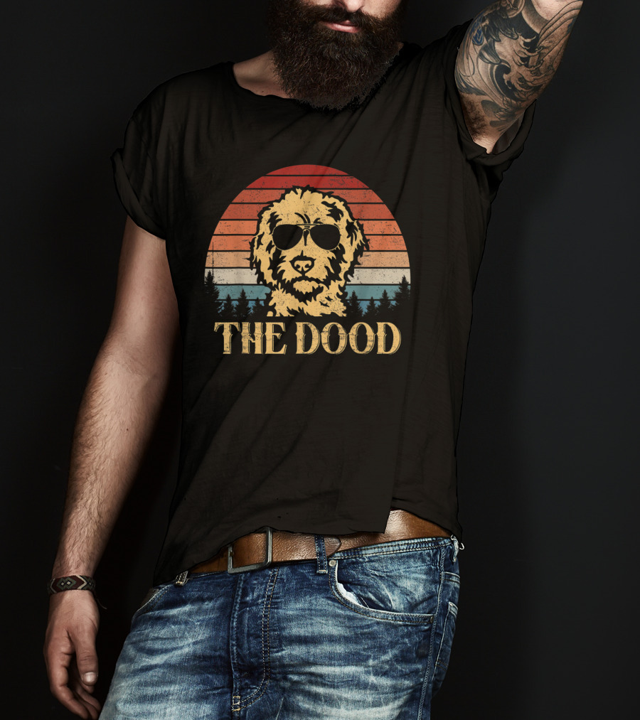 Vintage Goldendoodle Retro Sunset The Dood T-Shirt