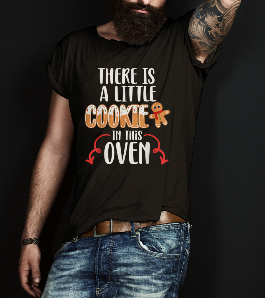 There Is A Little Cookie In This Oven Matching Couple Christmas Pregnancy Announcement T-Shirt
