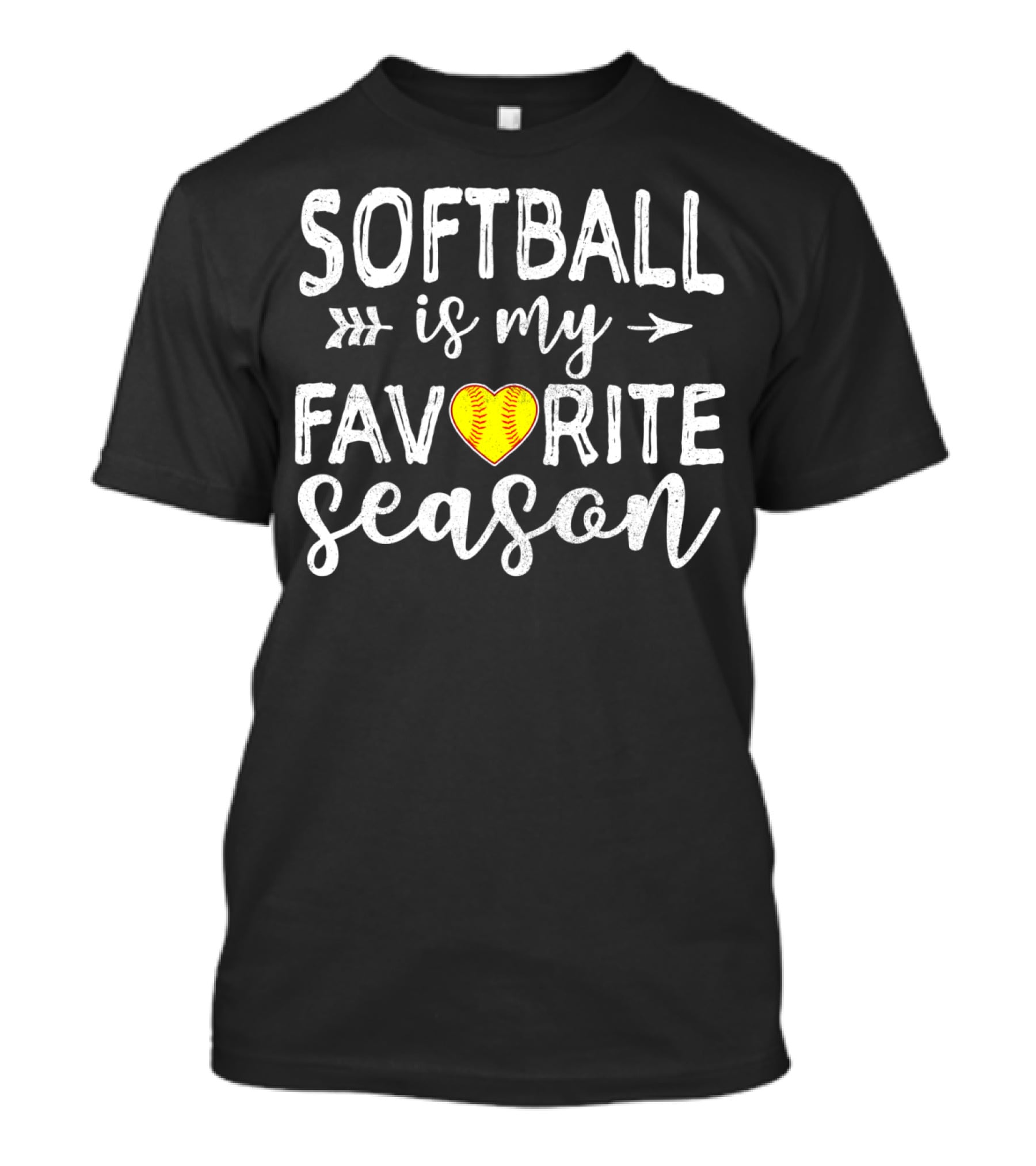 Softball Is My Favorite Season Heart Arrow T-Shirt