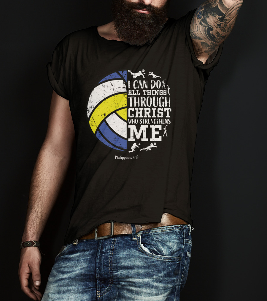 Volleyballsn Youthns I Can Do All Things Through Christ Who Strengthens Me Philippians 4:13 T-Shirt