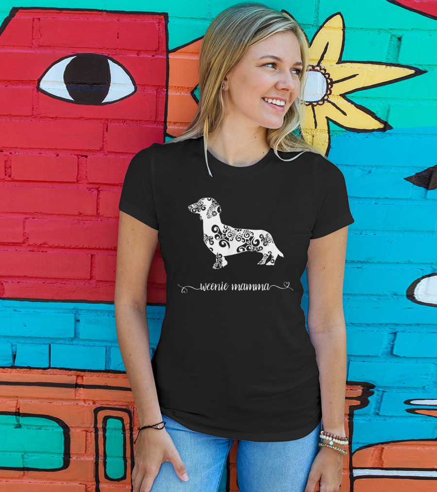 Weenie Mamma Dachshund Mom Weiner Dog Her Swirl T-Shirt