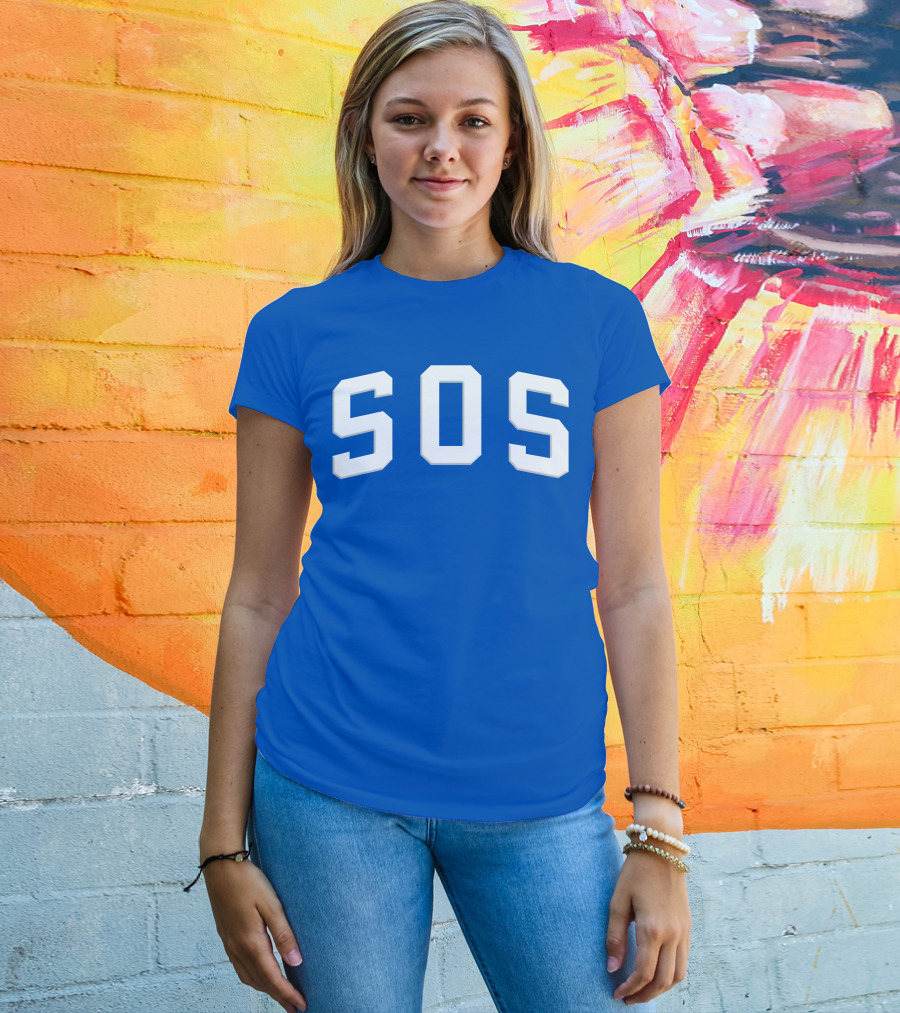 SZA SOS Bold Blue Athletic T-Shirt