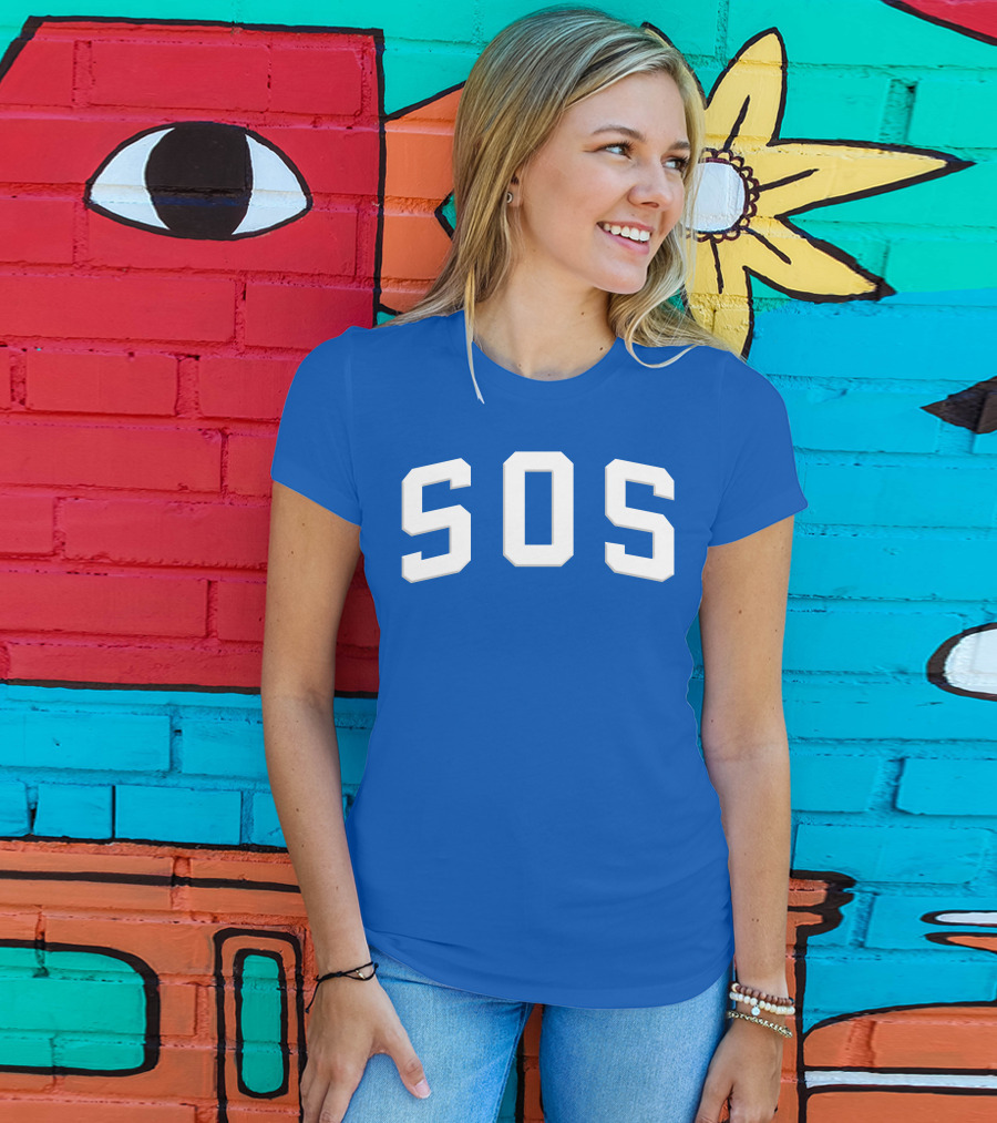 SZA SOS Bold Blue Athletic T-Shirt