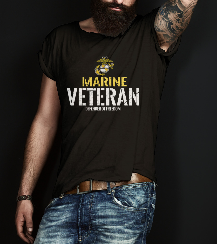 Marine Veteran Defender Of Freedom T-Shirt