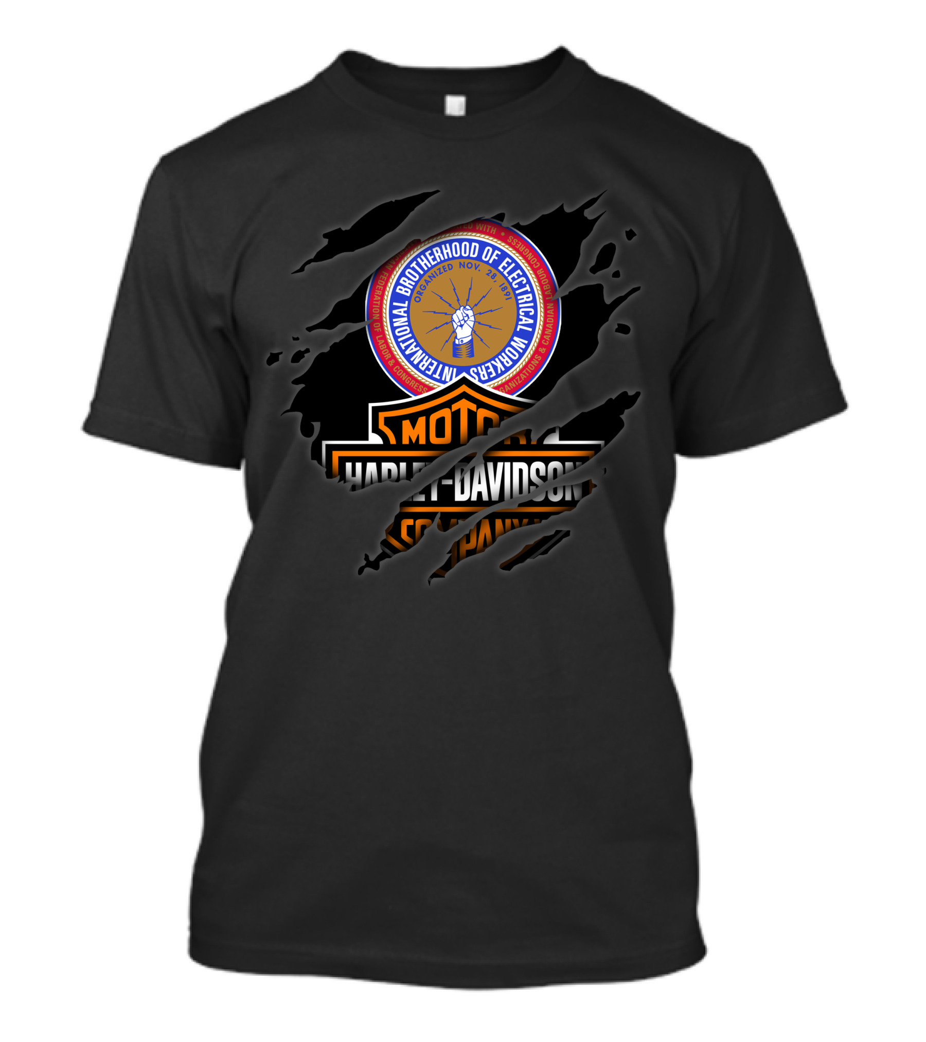 International Brotherhood Of Electrical Workers Harley Davidson Motor Cycles Company T-Shirt