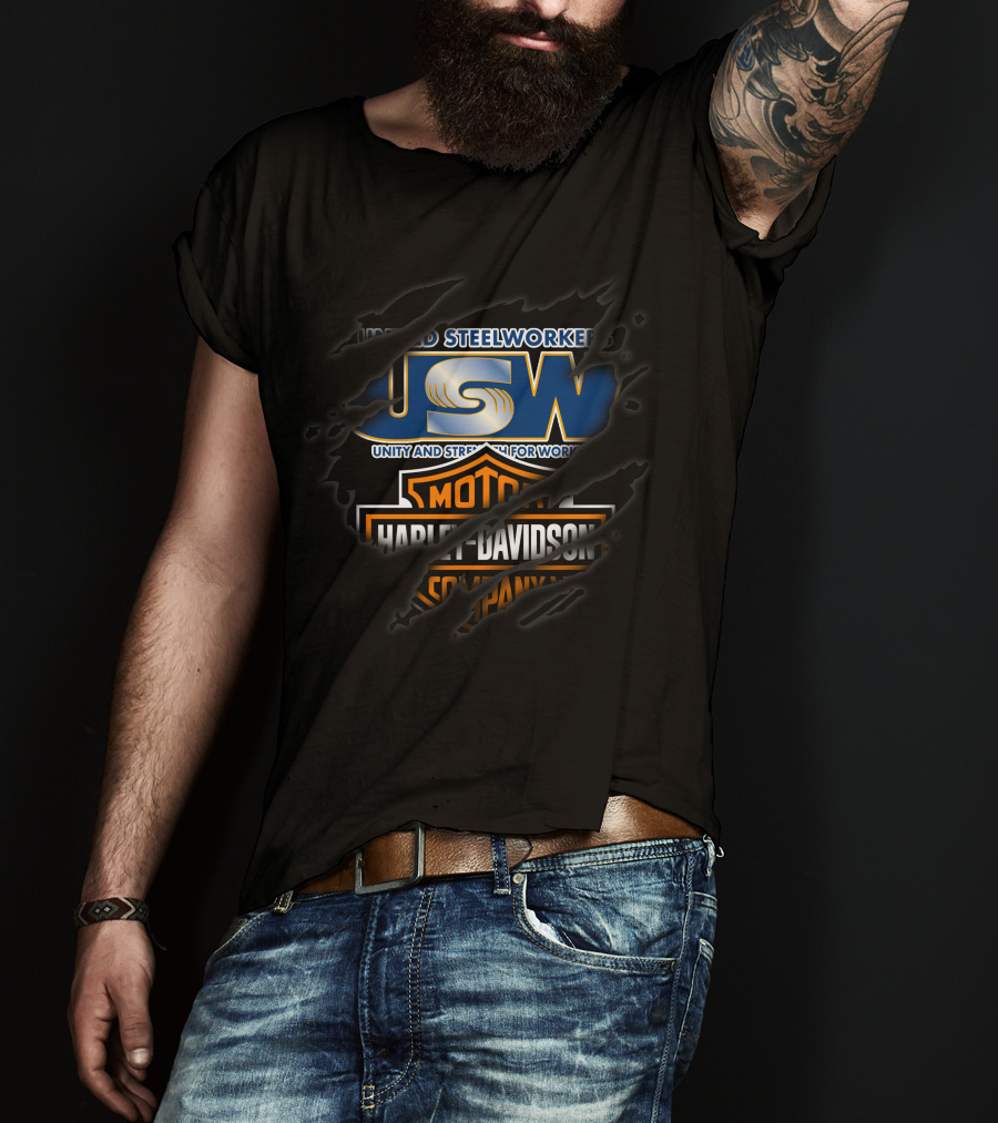 Usw Unity And Strength For Workers Harley Davidson Motor Company T-Shirt